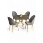 HANAH HOME Set trpezarijskog stola i stolica (5 delova) Mos Anthracite Gold Grey - slika 1