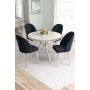 HANAH HOME Set trpezarijskog stola i stolica (5 delova) Mos White Marble Chrome Anthracite - slika 1