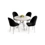 HANAH HOME Set trpezarijskog stola i stolica (5 delova) Mos White Marble Chrome Black - slika 2