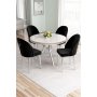 HANAH HOME Set trpezarijskog stola i stolica (5 delova) Mos White Marble Chrome Black - slika 1
