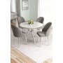 HANAH HOME Set trpezarijskog stola i stolica (5 delova) Mos White Marble Chrome Grey - slika 2