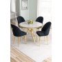 HANAH HOME Set trpezarijskog stola i stolica (5 delova) Mos White Marble Gold Anthracite - slika 2