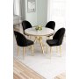 HANAH HOME Set trpezarijskog stola i stolica (5 delova) Mos White Marble Gold Black - slika 2