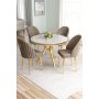 HANAH HOME Set trpezarijskog stola i stolica (5 delova) Mos White Marble Gold Cappuccino - slika 2