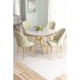 HANAH HOME Set trpezarijskog stola i stolica (5 delova) Mos White Marble Gold Cream - slika 1
