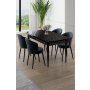 HANAH HOME Rasklopivi trpezarijski sto i stolice (5 delova) Asfel Black Marble Anthracite - slika 2