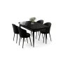 HANAH HOME Rasklopivi trpezarijski sto i stolice (5 delova) Asfel Black Marble Black - slika 1