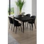 HANAH HOME Rasklopivi trpezarijski sto i stolice (5 delova) Asfel Black Marble Black - slika 2