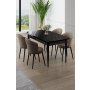 HANAH HOME Rasklopivi trpezarijski sto i stolice (5 delova) Asfel Black Marble Cappuccino - slika 2