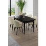 HANAH HOME Rasklopivi trpezarijski sto i stolice (5 delova) Asfel Black Marble Cream - slika 2