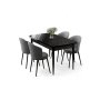 HANAH HOME Rasklopivi trpezarijski sto i stolice (5 delova) Asfel Black Marble Grey - slika 1