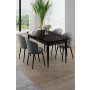 HANAH HOME Rasklopivi trpezarijski sto i stolice (5 delova) Asfel Black Marble Grey - slika 2