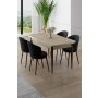HANAH HOME Rasklopivi trpezarijski sto i stolice (5 delova) Asfel Travertine Black - slika 2