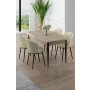 HANAH HOME Rasklopivi trpezarijski sto i stolice (5 delova) Asfel Travertine Cream - slika 1