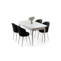 HANAH HOME Rasklopivi trpezarijski sto i stolice (5 delova) Asfel White Black - slika 2