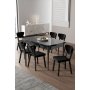 HANAH HOME Rasklopivi trpezarijski sto i stolice (7 delova) Exve Black Marble Black - slika 2