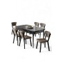HANAH HOME Rasklopivi trpezarijski sto i stolice (7 delova) Exve Black Marble Cappuccino - slika 1