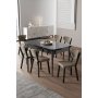 HANAH HOME Rasklopivi trpezarijski sto i stolice (7 delova) Exve Black Marble Cappuccino - slika 2