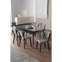 HANAH HOME Rasklopivi trpezarijski sto i stolice (7 delova) Exve Black Marble Grey - slika 2