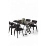 HANAH HOME Set trpezarijskog stola i stolica (5 delova) Axton Black Marble Anthracite - slika 1