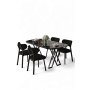 HANAH HOME Set trpezarijskog stola i stolica (5 delova) Axton Black Marble Black - slika 1