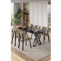 HANAH HOME Set trpezarijskog stola i stolica (5 delova) Axton Black Marble Cappuccino - slika 1