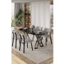 HANAH HOME Set trpezarijskog stola i stolica (5 delova) Axton Black Marble Grey - slika 2