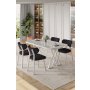 HANAH HOME Set trpezarijskog stola i stolica (5 delova) Axton White Anthracite - slika 1