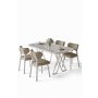 HANAH HOME Set trpezarijskog stola i stolica (5 delova) Axton White Cappuccino - slika 2