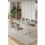 HANAH HOME Set trpezarijskog stola i stolica (5 delova) Axton White Cappuccino - slika 1