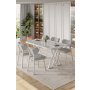 HANAH HOME Set trpezarijskog stola i stolica (5 delova) Axton White Grey - slika 1
