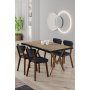 HANAH HOME Set trpezarijskog stola i stolica (5 delova) Akort Atlantic Pine Anthracite - slika 1