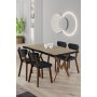 HANAH HOME Set trpezarijskog stola i stolica (5 delova) Akort Travertine Anthracite - slika 2