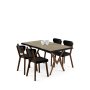 HANAH HOME Set trpezarijskog stola i stolica (5 delova) Akort Travertine Black - slika 2
