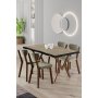 HANAH HOME Set trpezarijskog stola i stolica (5 delova) Akort Travertine Cream - slika 1