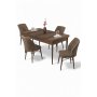 HANAH HOME Rasklopivi trpezarijski sto i stolice (5 delova) Uzi Baroque Brown - slika 1