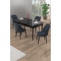 HANAH HOME Rasklopivi trpezarijski sto i stolice (5 delova) Uzi Black Marble Anthracite - slika 2