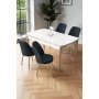HANAH HOME Rasklopivi trpezarijski sto i stolice (5 delova) Nira White Chrome Anthracite - slika 1