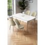 HANAH HOME Rasklopivi trpezarijski sto i stolice (5 delova) Nira White Chrome Cream - slika 2