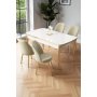 HANAH HOME Rasklopivi trpezarijski sto i stolice (5 delova) Nira White Gold Cream - slika 2
