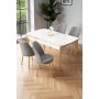 HANAH HOME Rasklopivi trpezarijski sto i stolice (5 delova) Nira White Gold Grey - slika 2