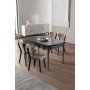 HANAH HOME Rasklopivi trpezarijski sto i stolice (5 delova) Exve Black Marble Cappuccino - slika 2