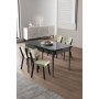 HANAH HOME Rasklopivi trpezarijski sto i stolice (5 delova) Exve Black Marble Cream - slika 2