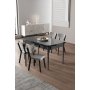 HANAH HOME Rasklopivi trpezarijski sto i stolice (5 delova) Exve Black Marble Grey - slika 2