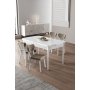 HANAH HOME Rasklopivi trpezarijski sto i stolice (5 delova) Exve White Cappuccino - slika 1