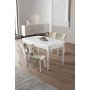 HANAH HOME Rasklopivi trpezarijski sto i stolice (5 delova) Exve White Cream - slika 2