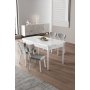 HANAH HOME Rasklopivi trpezarijski sto i stolice (5 delova) Exve White Grey - slika 2