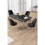 HANAH HOME Set trpezarijskog stola i stolica (5 delova) Rewa Black Marble Chrome Black - slika 2