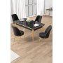 HANAH HOME Set trpezarijskog stola i stolica (5 delova) Rewa Black Marble Gold Black - slika 2