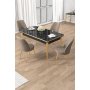 HANAH HOME Set trpezarijskog stola i stolica (5 delova) Rewa Black Marble Gold Cappuccino - slika 1